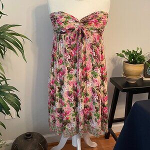 Women's Summer Delicate Dress, Size L Fits Like M,  36.5 Degrees, Pinks/Greens